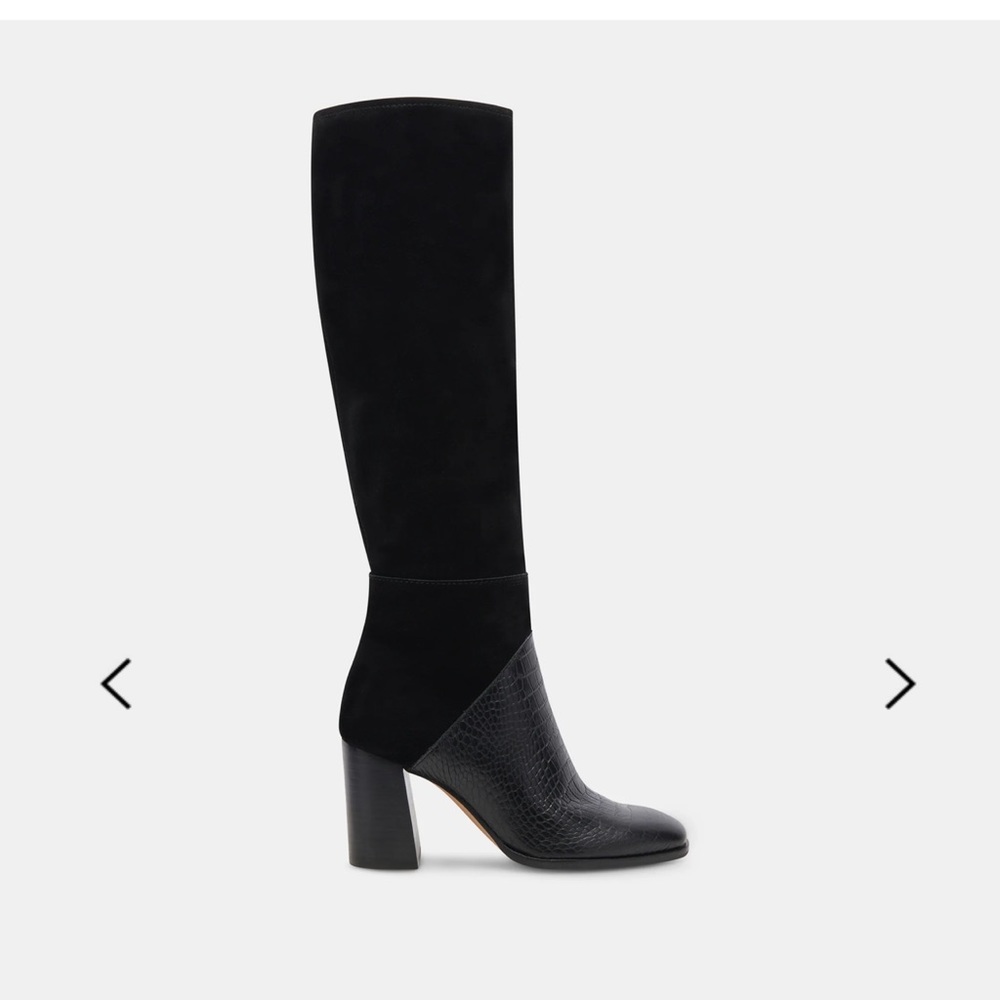 Dolce Vita Black Heeled Boots Fynn Boots - 9E Wide Calf - NWOT